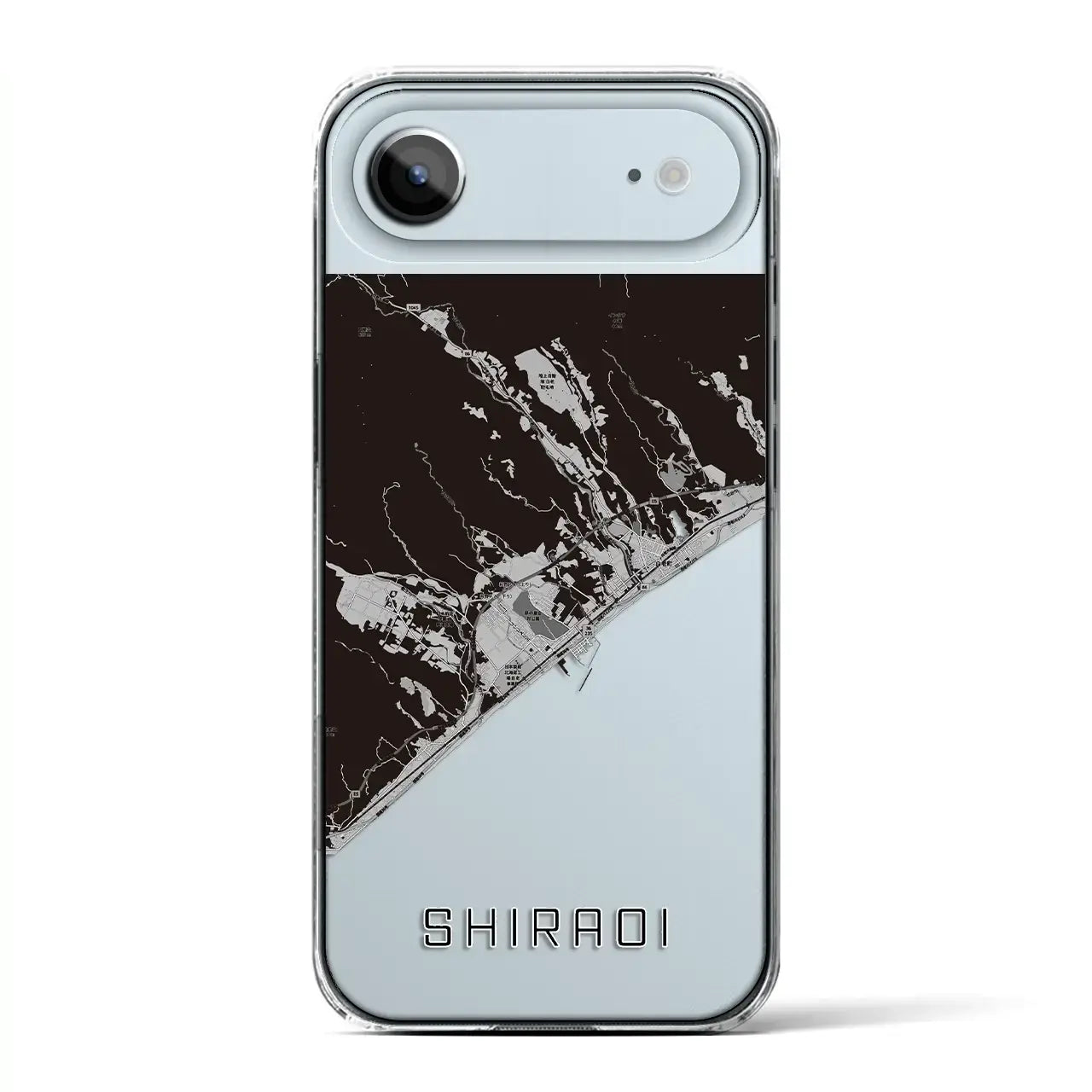 【白老（北海道）】地図柄iPhoneケース（クリアタイプ）