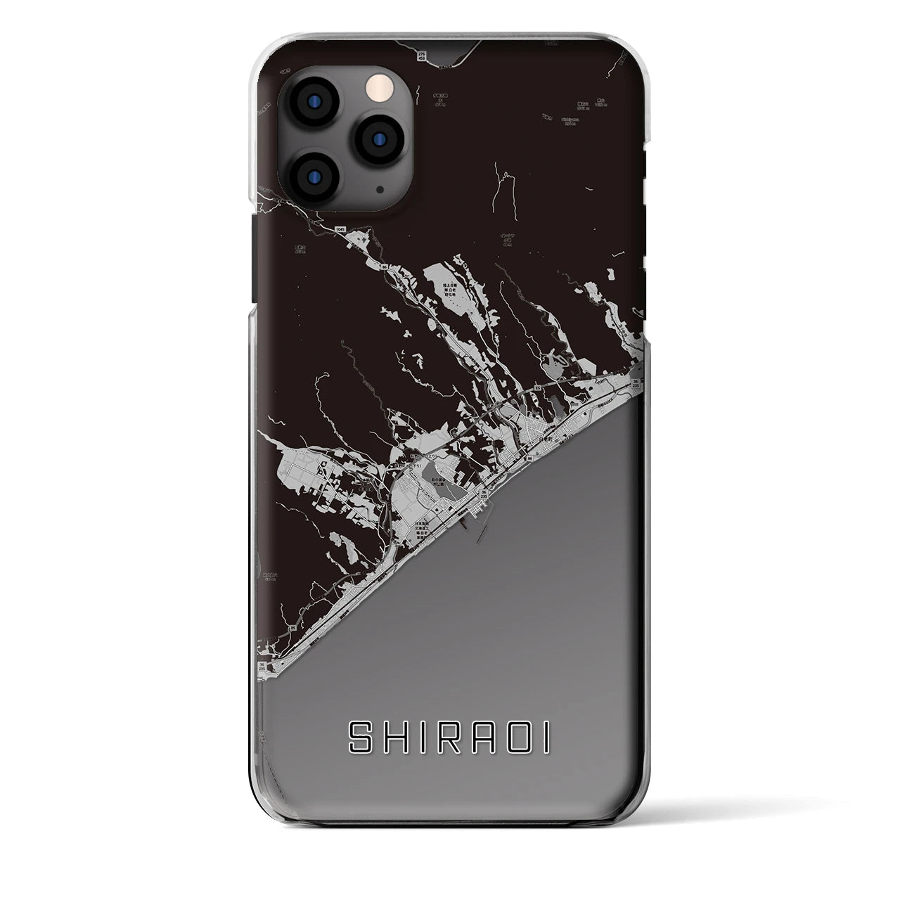 【白老（北海道）】地図柄iPhoneケース（クリアタイプ）