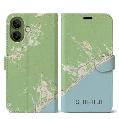 【白老（北海道）】地図柄iPhoneケース（手帳タイプ）
