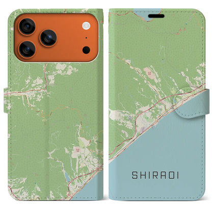 【白老（北海道）】地図柄iPhoneケース（手帳タイプ）