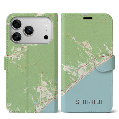 【白老（北海道）】地図柄iPhoneケース（手帳タイプ）