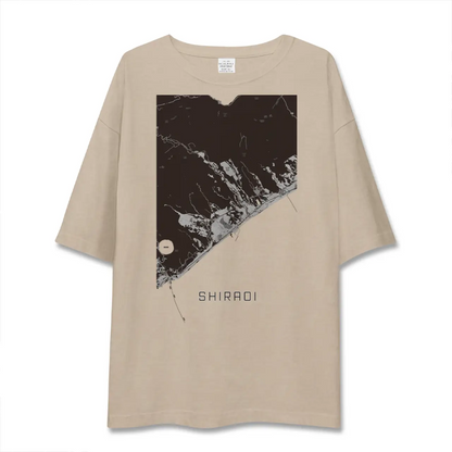 【白老（北海道）】地図柄ビッグシルエットTシャツ