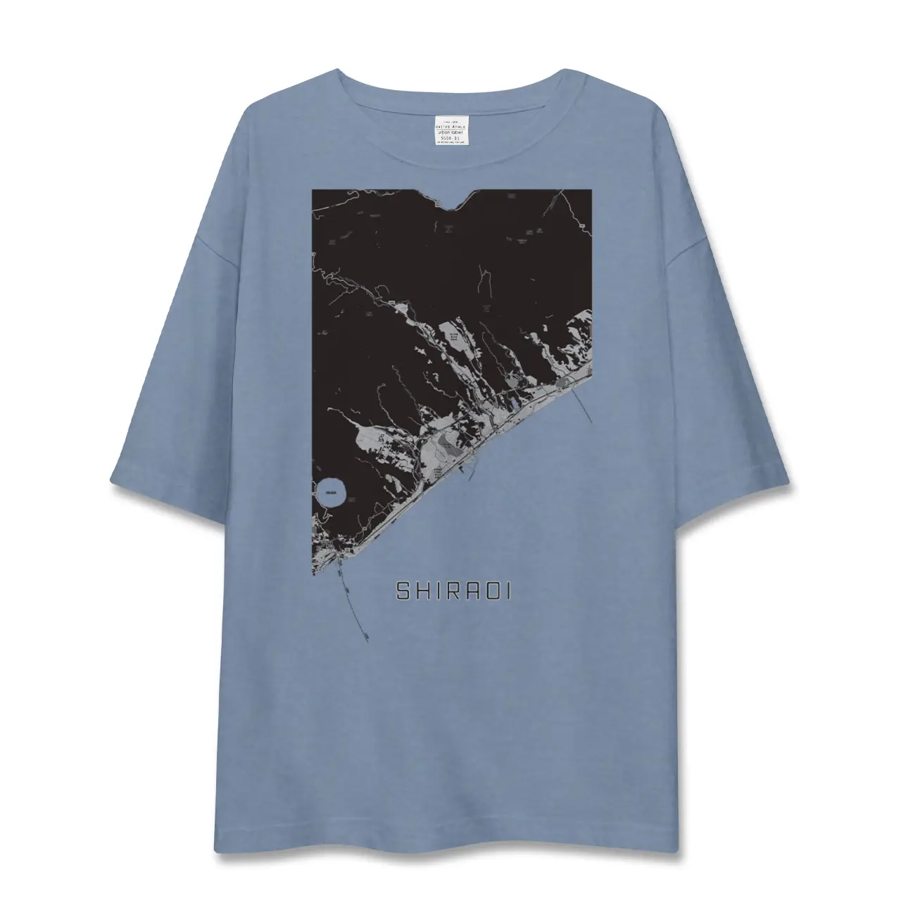 【白老（北海道）】地図柄ビッグシルエットTシャツ