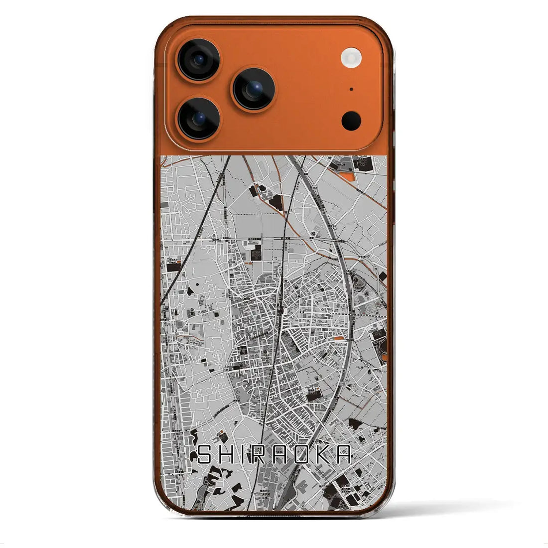 【白岡（埼玉県）】地図柄iPhoneケース（クリアタイプ）モノトーン・iPhone 17 Pro Max 用