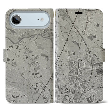 【白岡（埼玉県）】地図柄iPhoneケース（手帳タイプ）