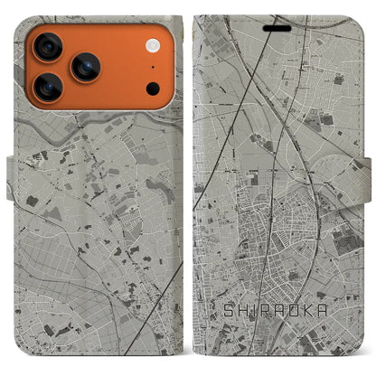 【白岡（埼玉県）】地図柄iPhoneケース（手帳タイプ）