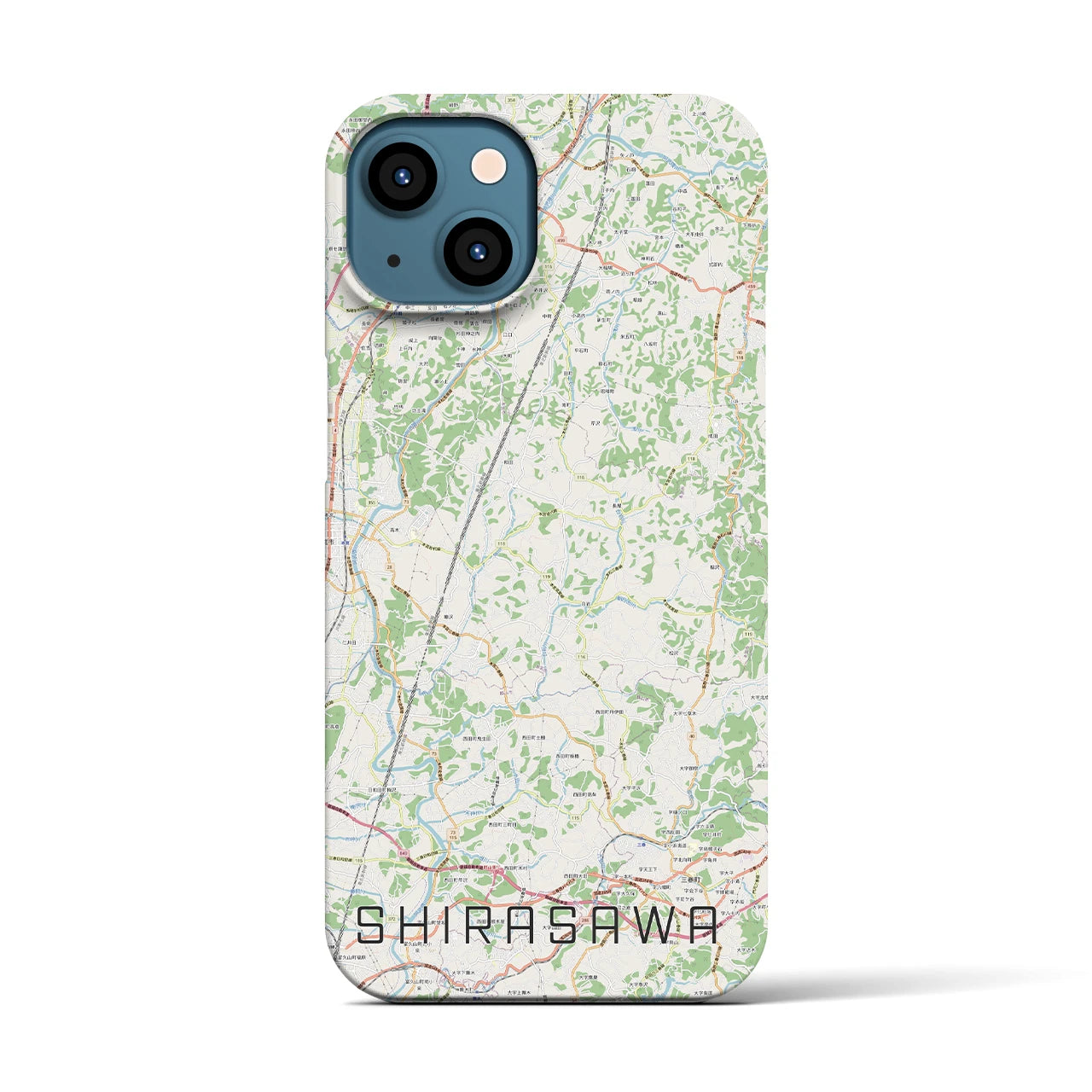 【白沢（福島県）】地図柄iPhoneケース（バックカバータイプ）