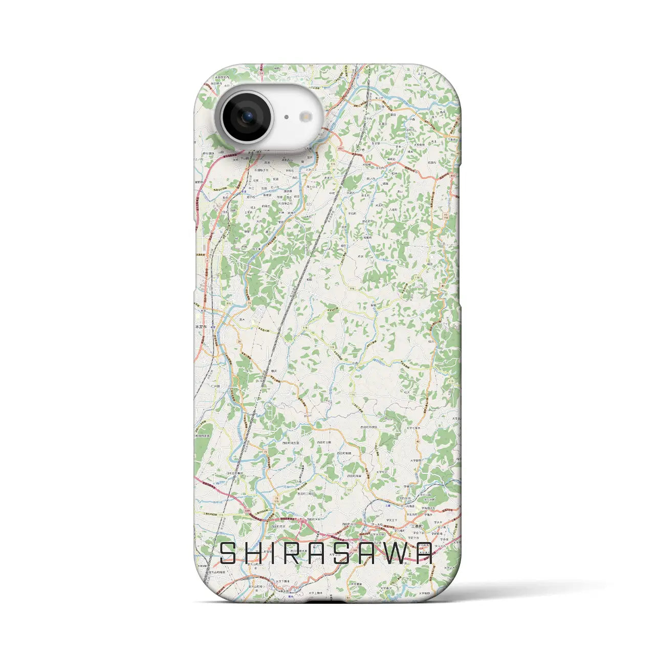 【白沢（福島県）】地図柄iPhoneケース（バックカバータイプ）