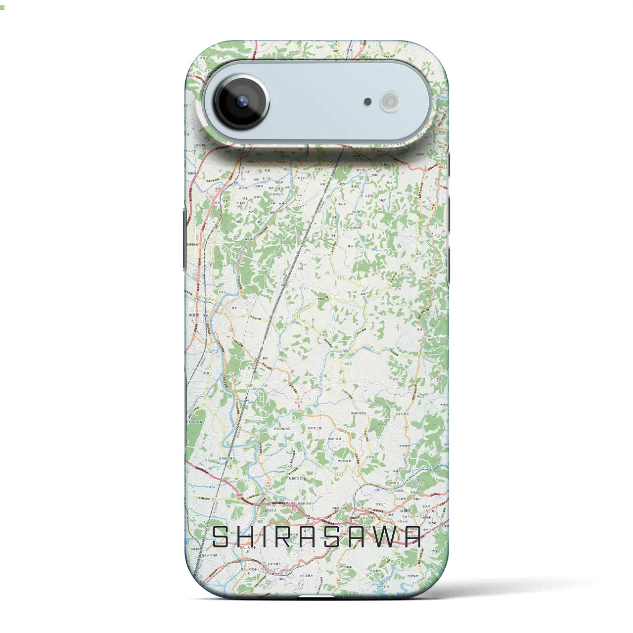 【白沢（福島県）】地図柄iPhoneケース（バックカバータイプ）ブラック・iPhone 17 Pro Max 用