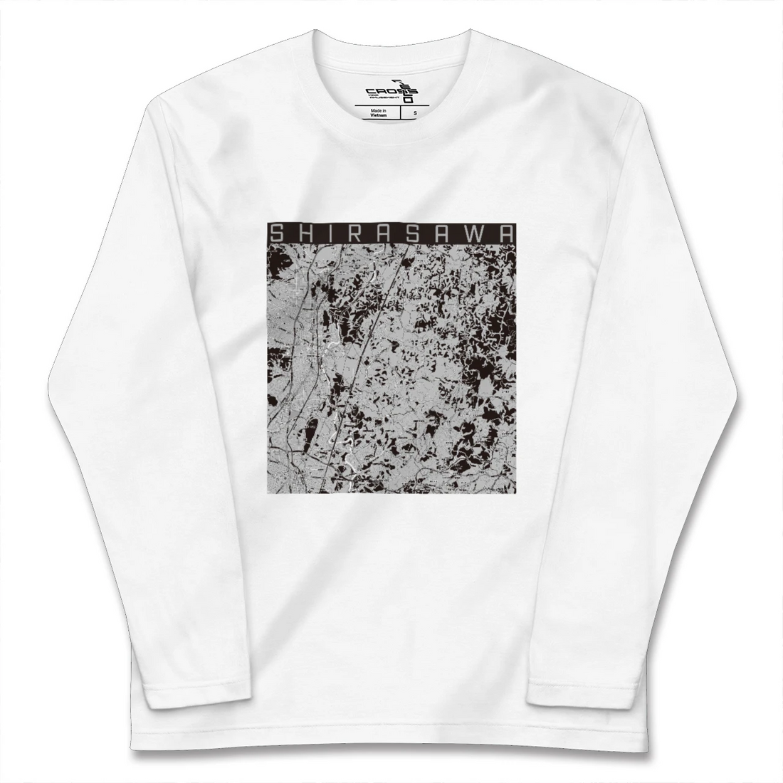 【白沢(福島県)】地図柄ロングスリーブTシャツ