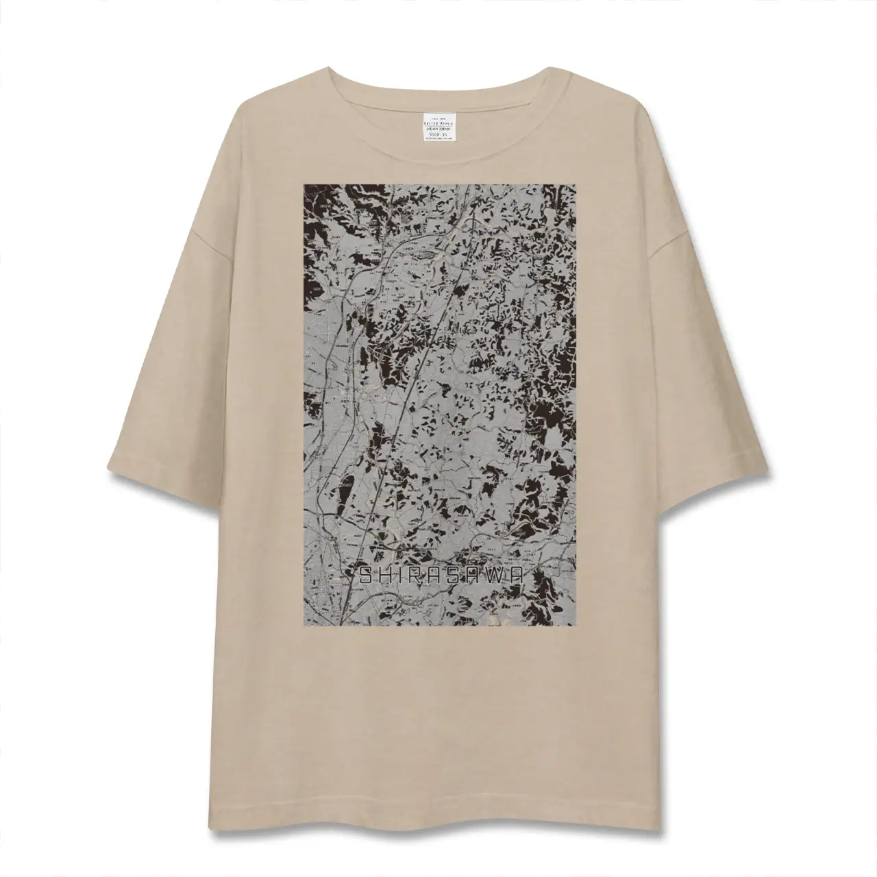 【白沢（福島県）】地図柄ビッグシルエットTシャツ