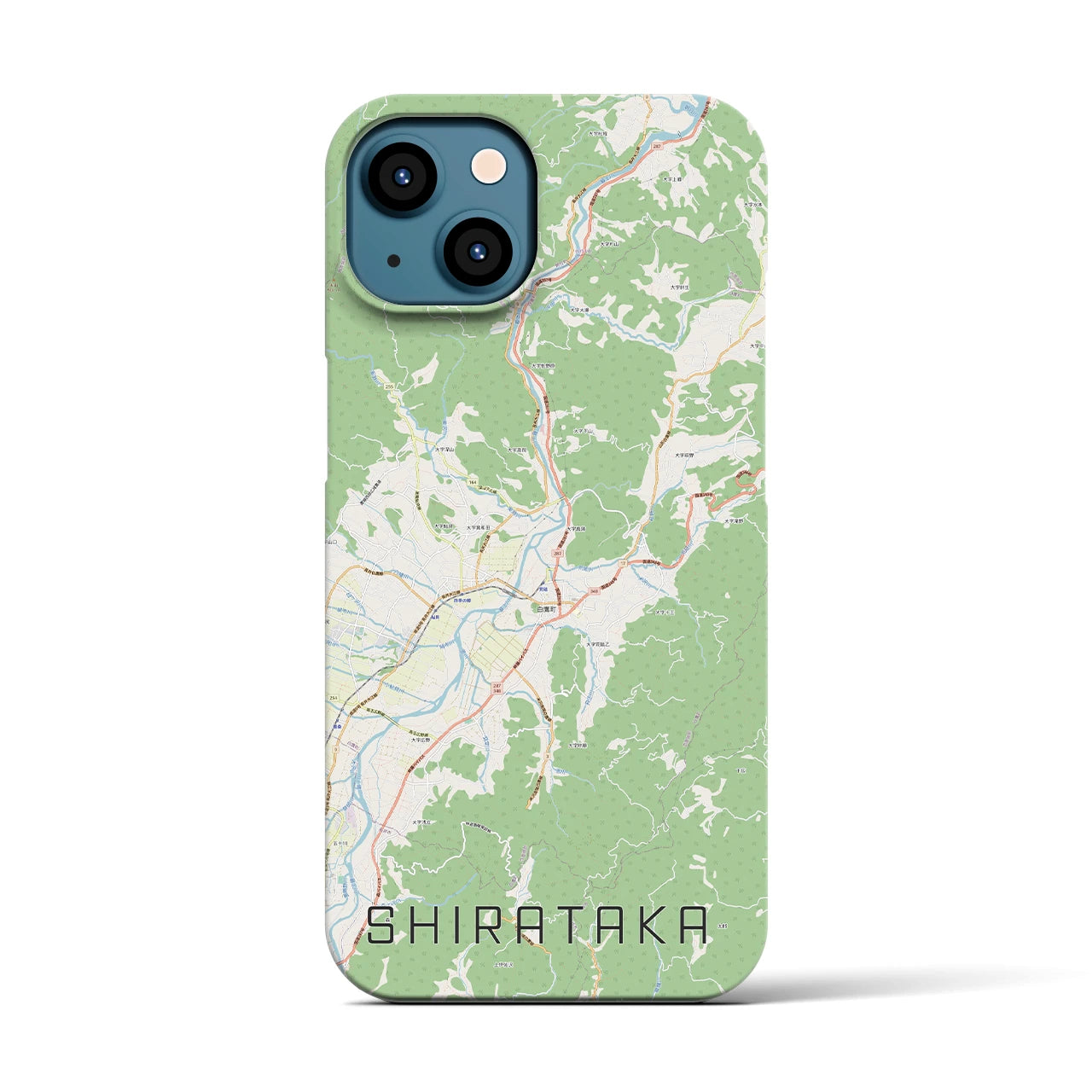 【白鷹（山形県）】地図柄iPhoneケース（バックカバータイプ）