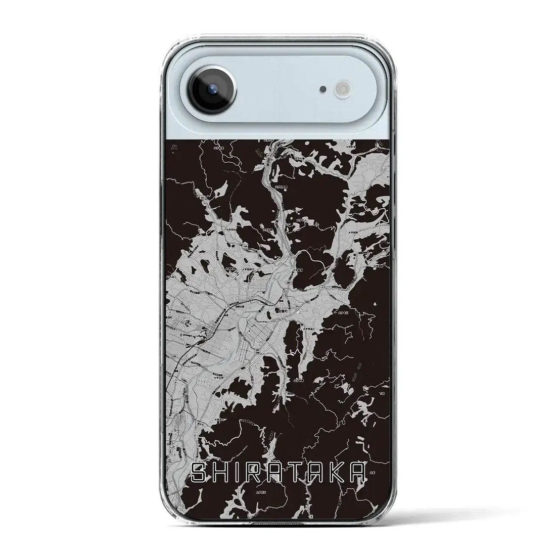 【白鷹(山形県)】地図柄iPhoneケース(クリアタイプ)モノトーン・iPhone 17 Pro Max 用