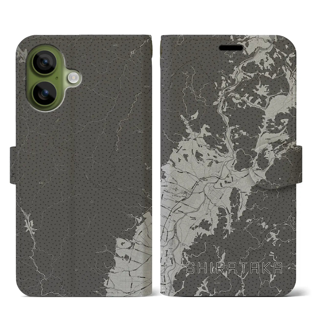 【白鷹（山形県）】地図柄iPhoneケース（手帳タイプ）