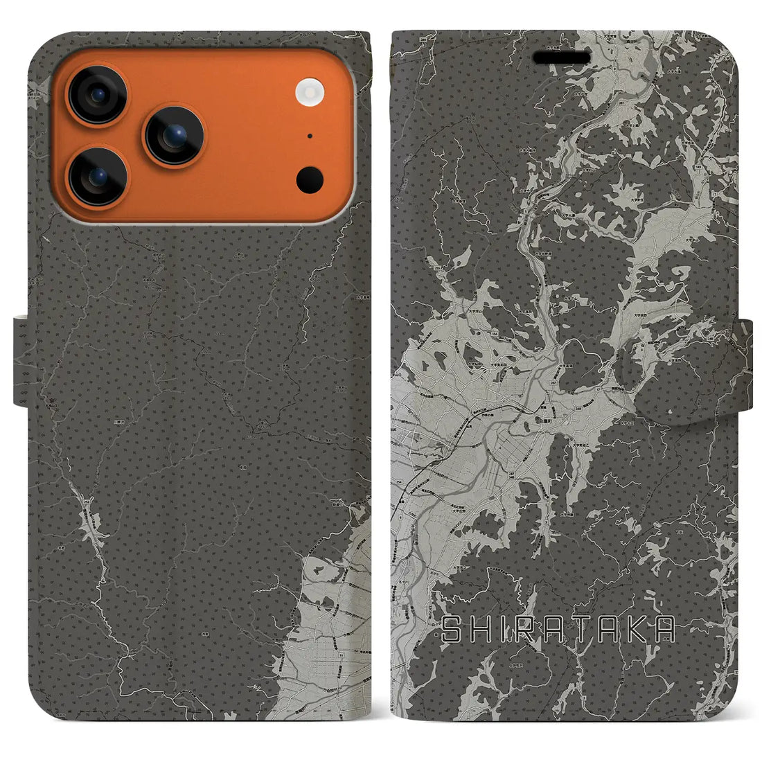 【白鷹（山形県）】地図柄iPhoneケース（手帳タイプ）