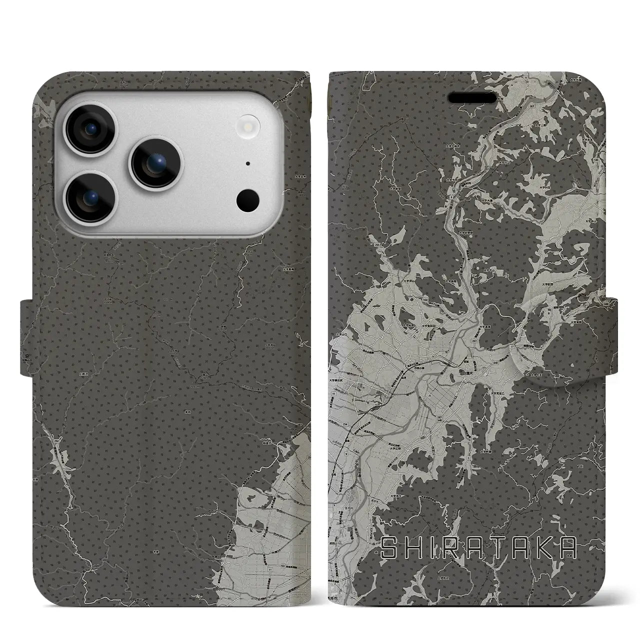 【白鷹（山形県）】地図柄iPhoneケース（手帳タイプ）