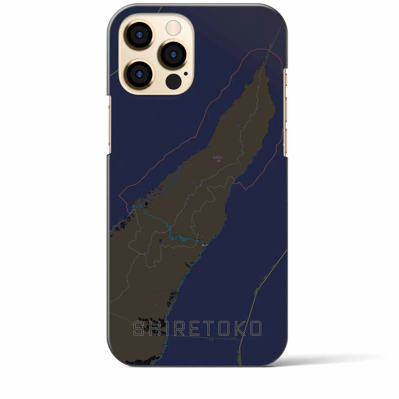 【知床（北海道）】地図柄iPhoneケース（バックカバータイプ）