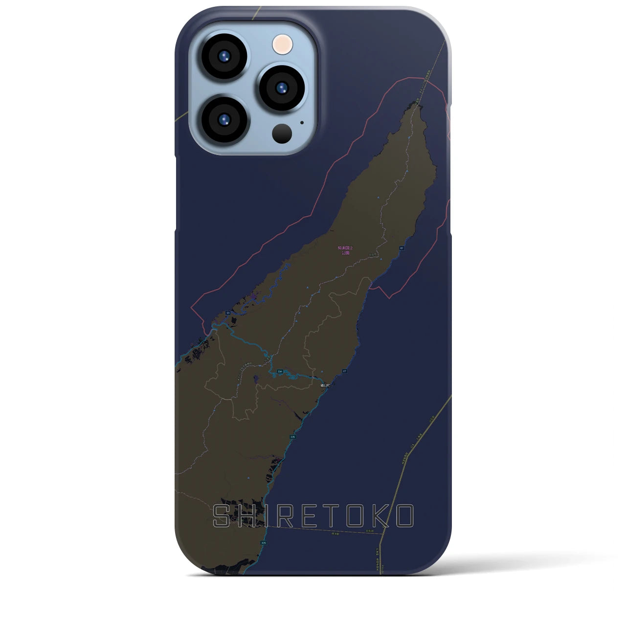 【知床（北海道）】地図柄iPhoneケース（バックカバータイプ）