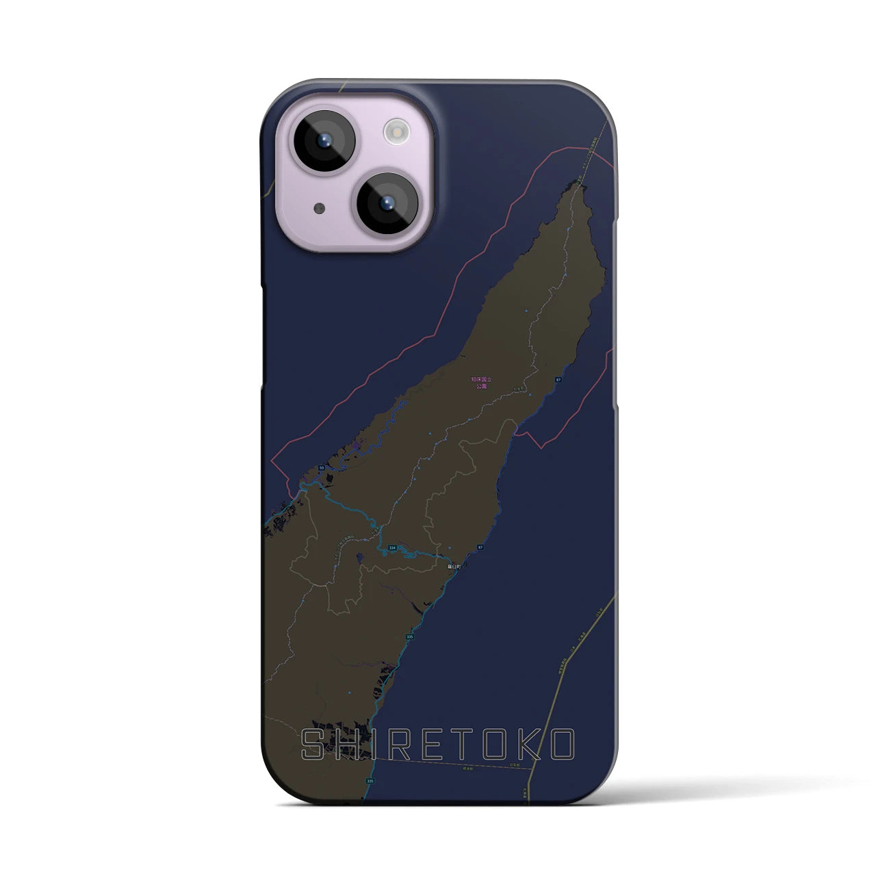 【知床（北海道）】地図柄iPhoneケース（バックカバータイプ）