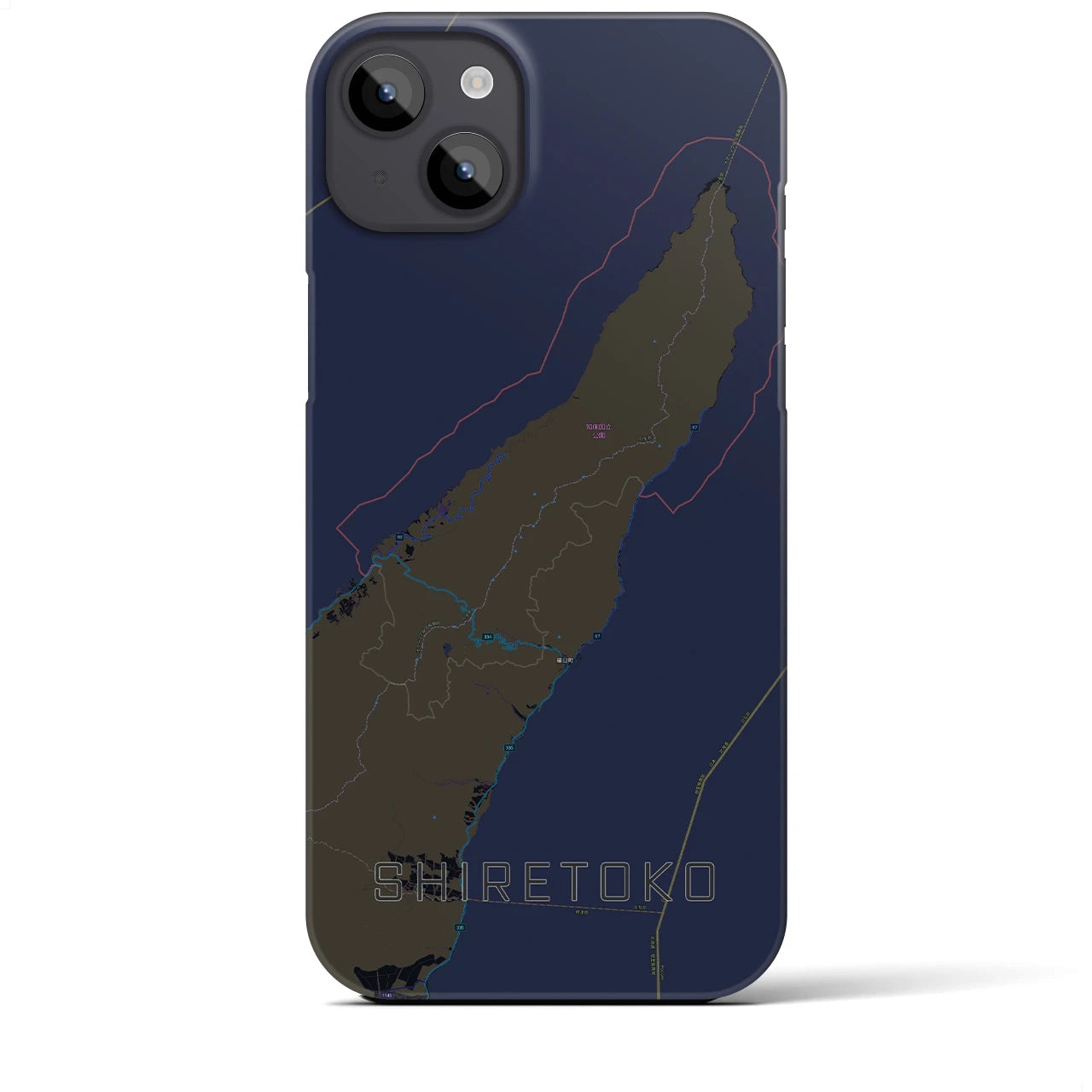 【知床（北海道）】地図柄iPhoneケース（バックカバータイプ）