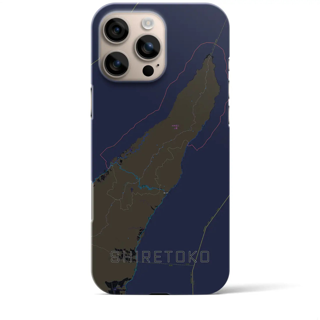 【知床(北海道)】地図柄iPhoneケース(バックカバータイプ)