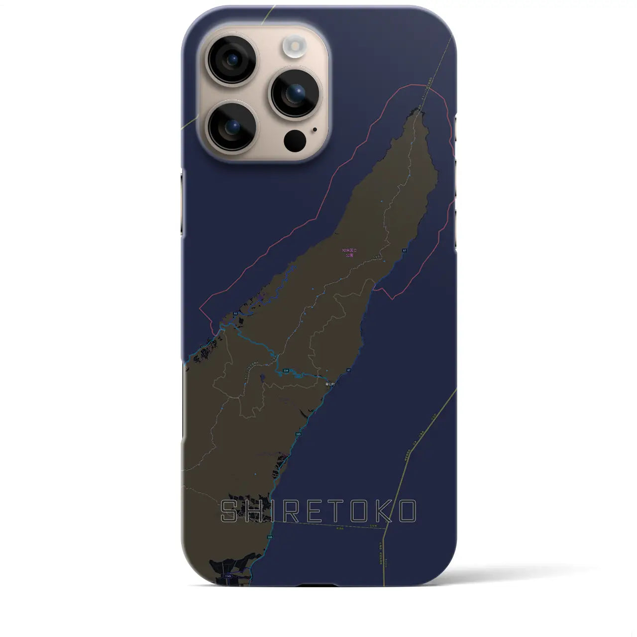 【知床（北海道）】地図柄iPhoneケース（バックカバータイプ）