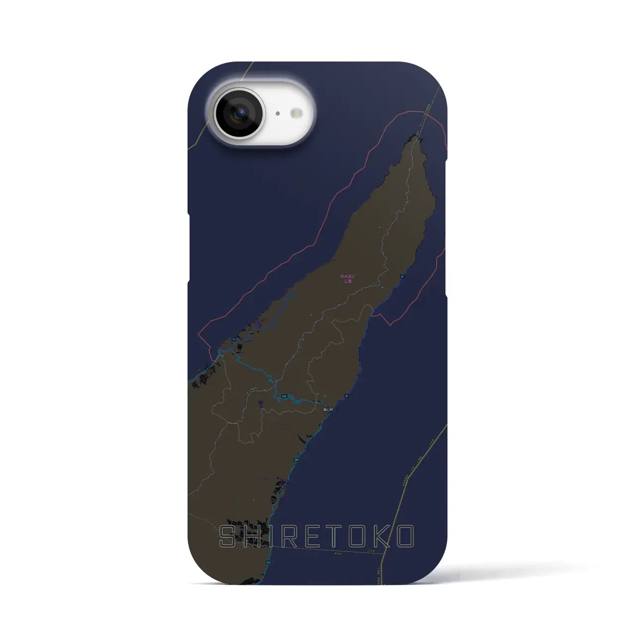 【知床（北海道）】地図柄iPhoneケース（バックカバータイプ）
