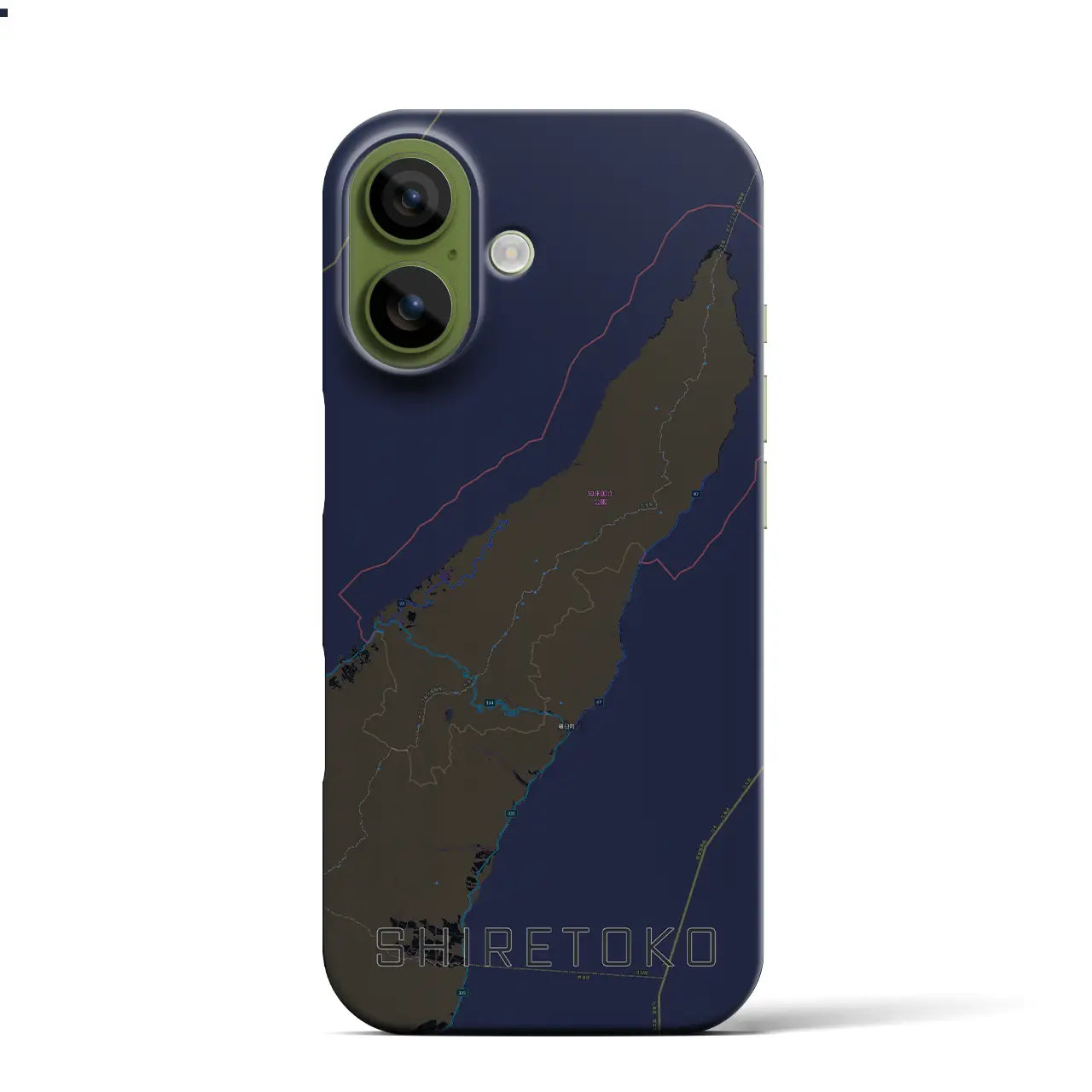 【知床（北海道）】地図柄iPhoneケース（バックカバータイプ）