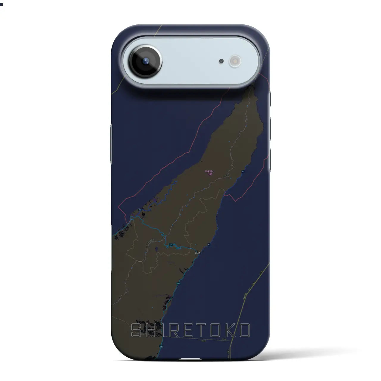 【知床（北海道）】地図柄iPhoneケース（バックカバータイプ）