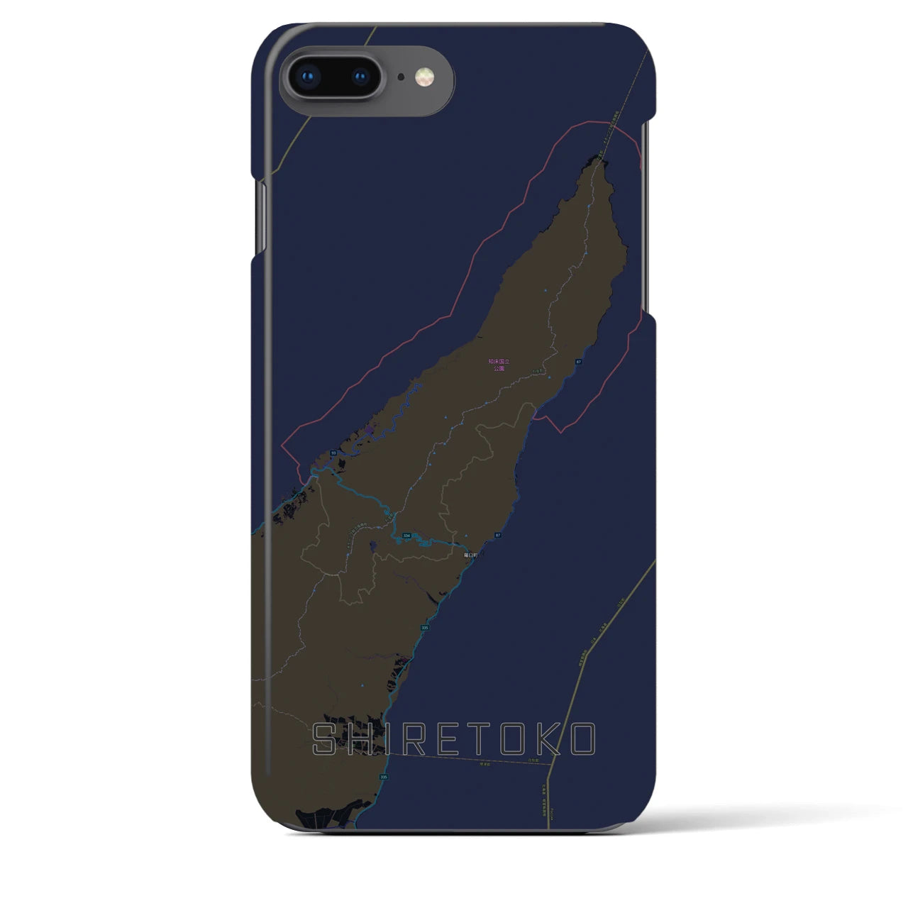 【知床（北海道）】地図柄iPhoneケース（バックカバータイプ）