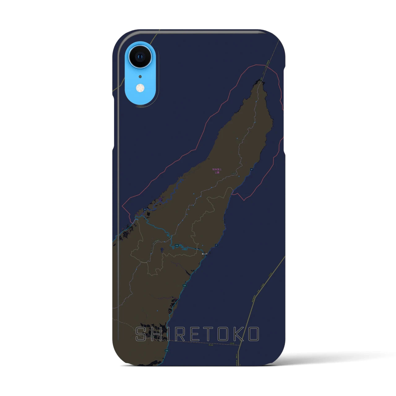 【知床（北海道）】地図柄iPhoneケース（バックカバータイプ）