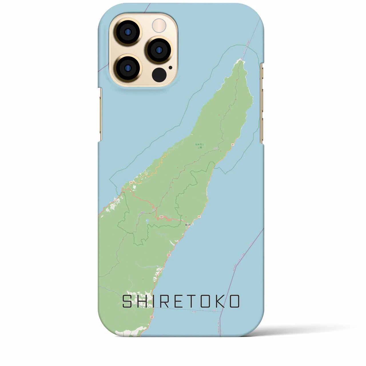 【知床（北海道）】地図柄iPhoneケース（バックカバータイプ）