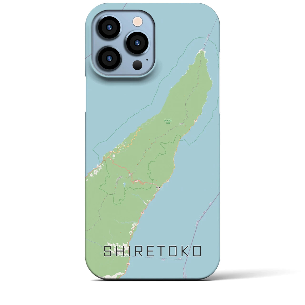 【知床（北海道）】地図柄iPhoneケース（バックカバータイプ）