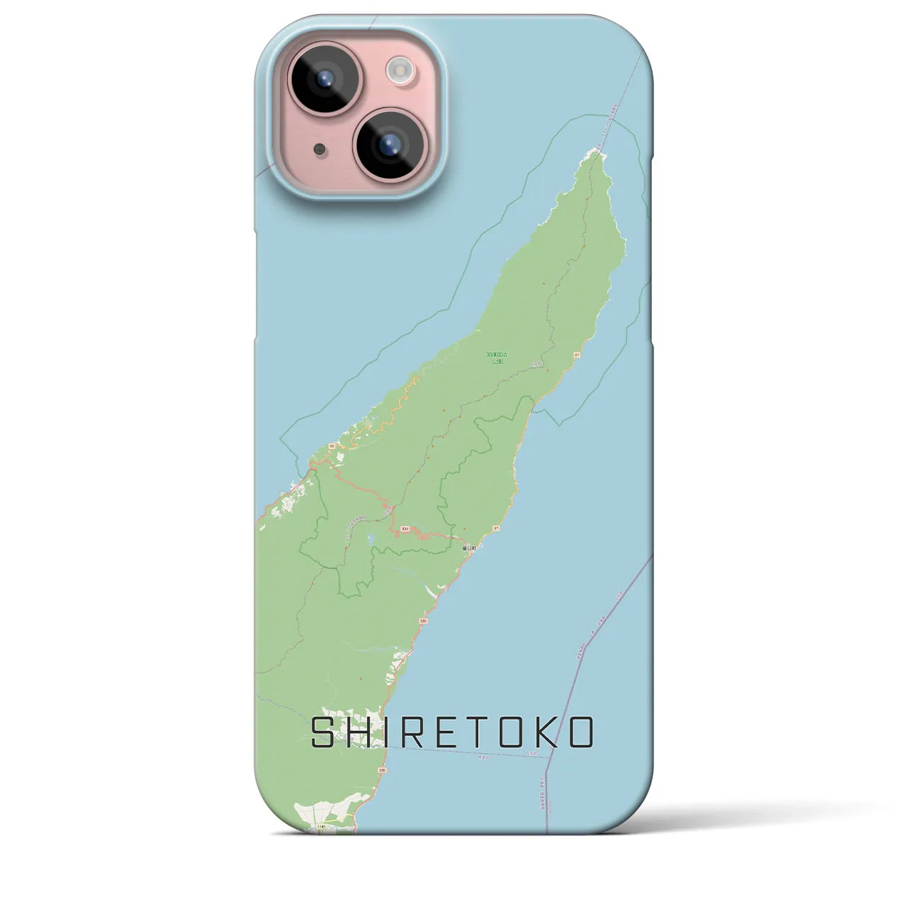 【知床（北海道）】地図柄iPhoneケース（バックカバータイプ）