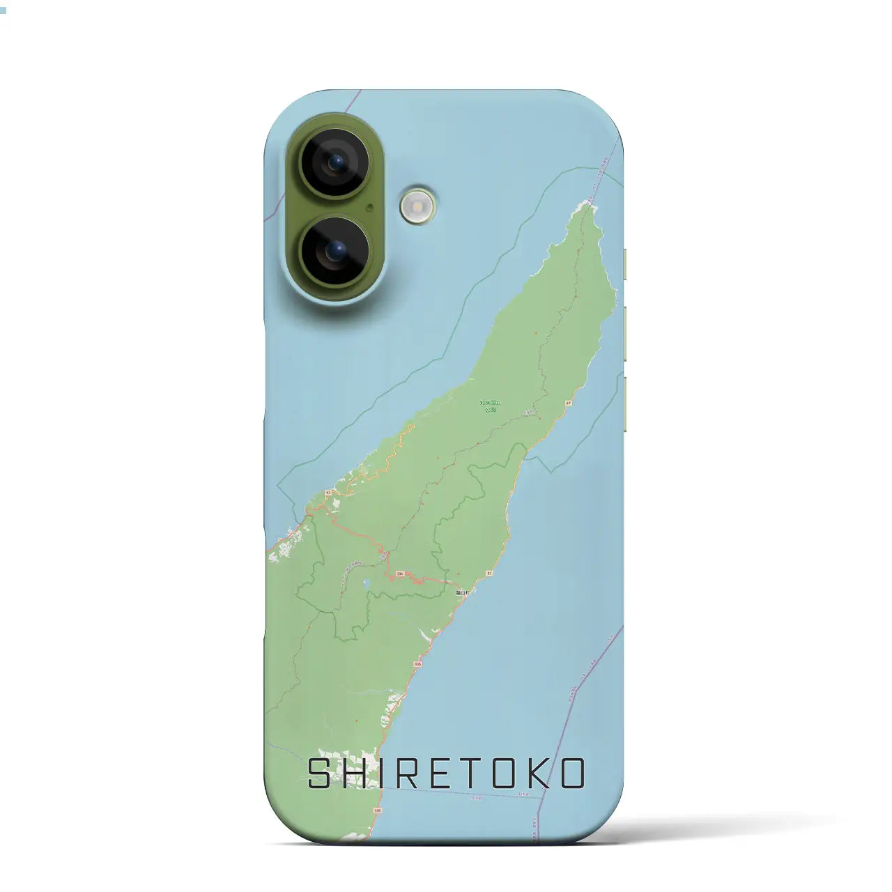 【知床（北海道）】地図柄iPhoneケース（バックカバータイプ）