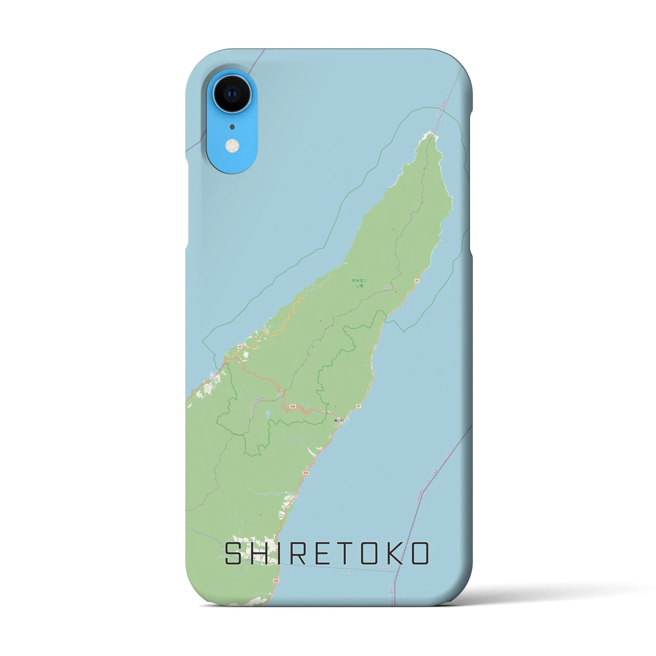 【知床（北海道）】地図柄iPhoneケース（バックカバータイプ）