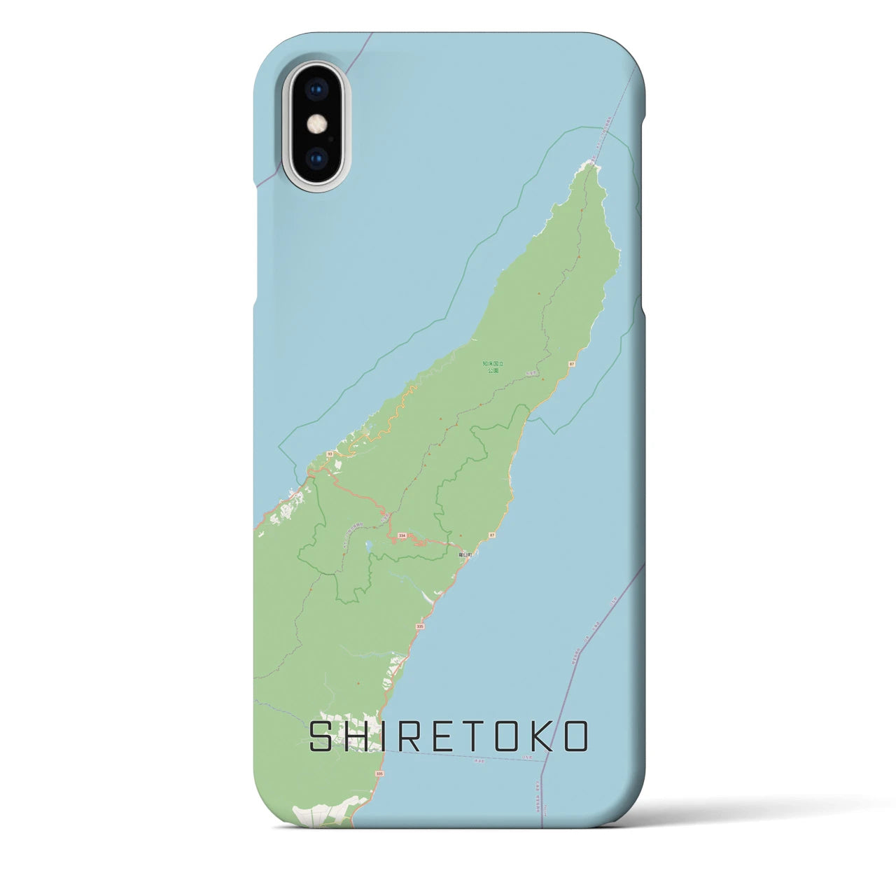 【知床（北海道）】地図柄iPhoneケース（バックカバータイプ）