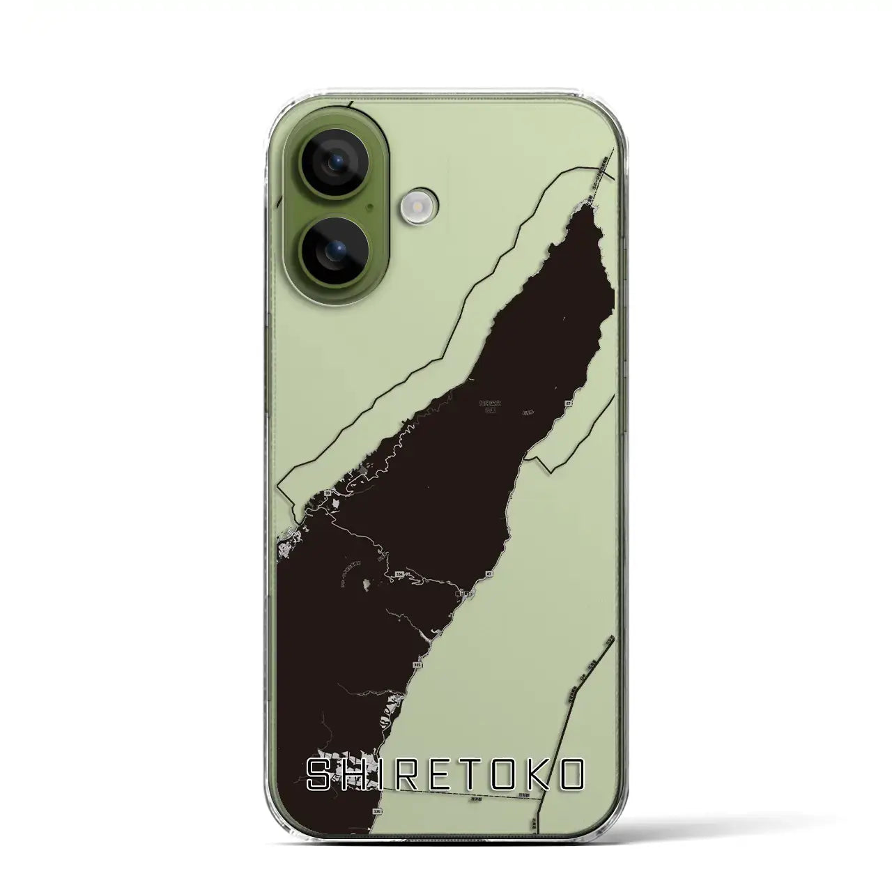 【知床（北海道）】地図柄iPhoneケース（クリアタイプ）