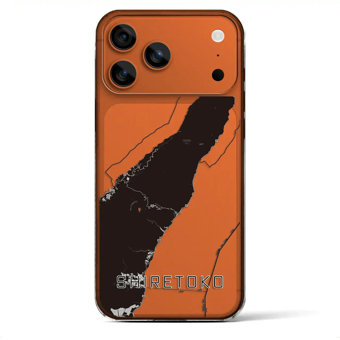 【知床（北海道）】地図柄iPhoneケース（クリアタイプ）モノトーン・iPhone 17 Pro Max 用