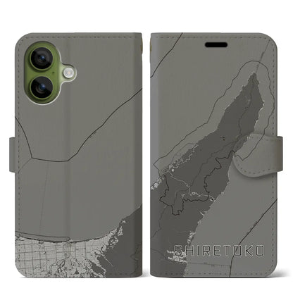 【知床（北海道）】地図柄iPhoneケース（手帳タイプ）