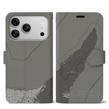 【知床（北海道）】地図柄iPhoneケース（手帳タイプ）