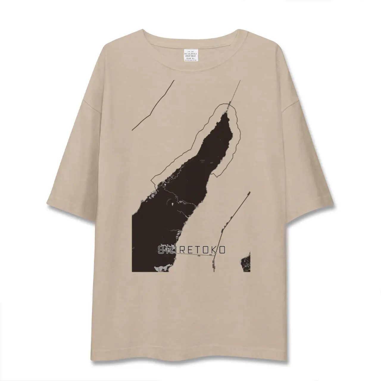 【知床（北海道）】地図柄ビッグシルエットTシャツ
