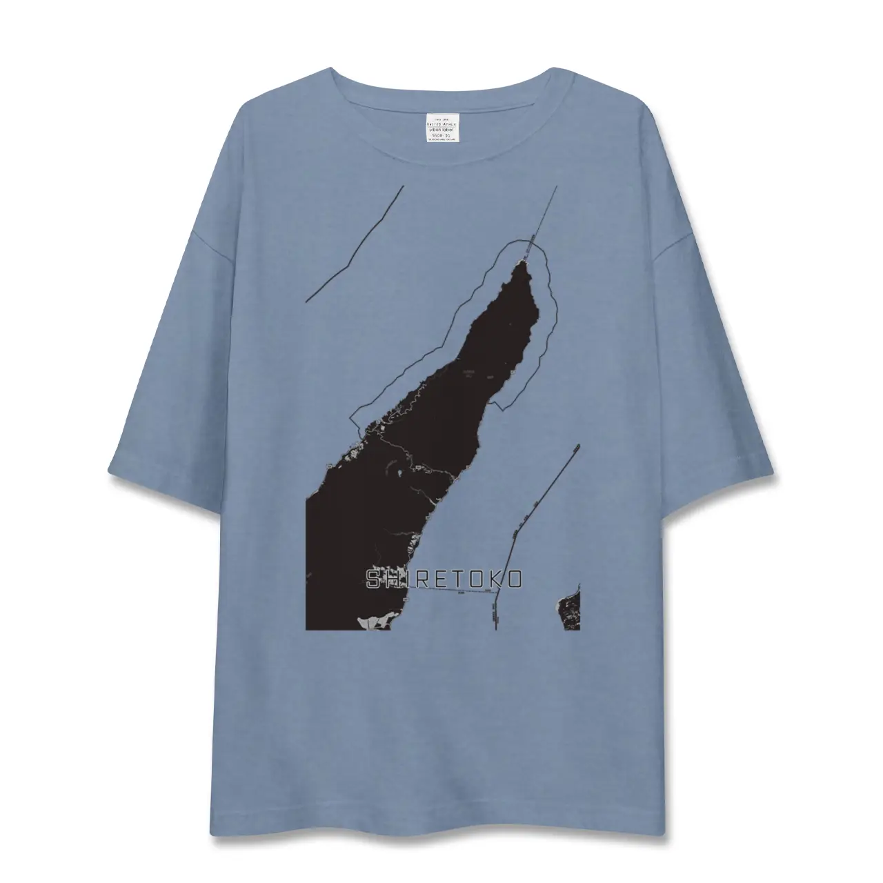 【知床（北海道）】地図柄ビッグシルエットTシャツ