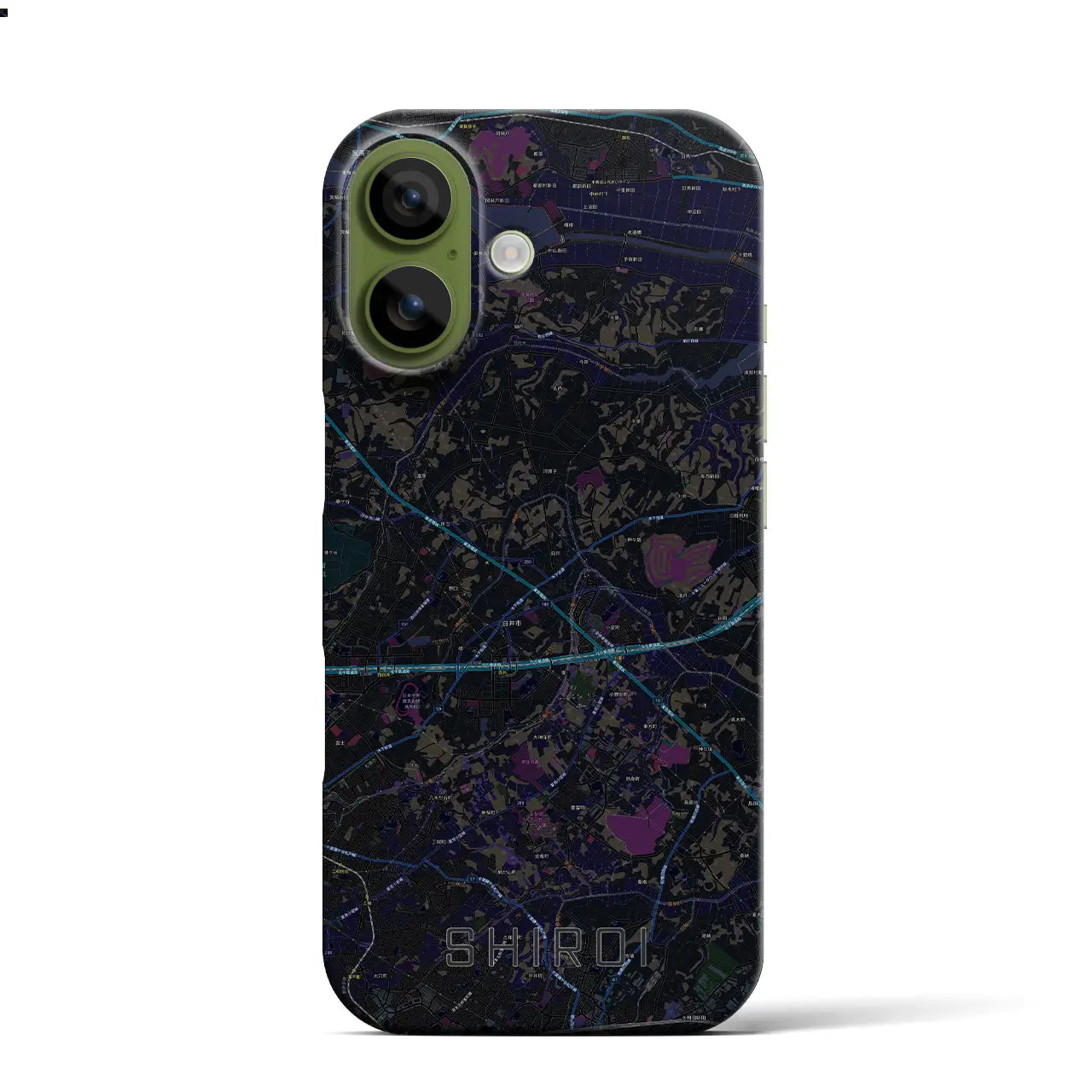 【白井（千葉県）】地図柄iPhoneケース（バックカバータイプ）