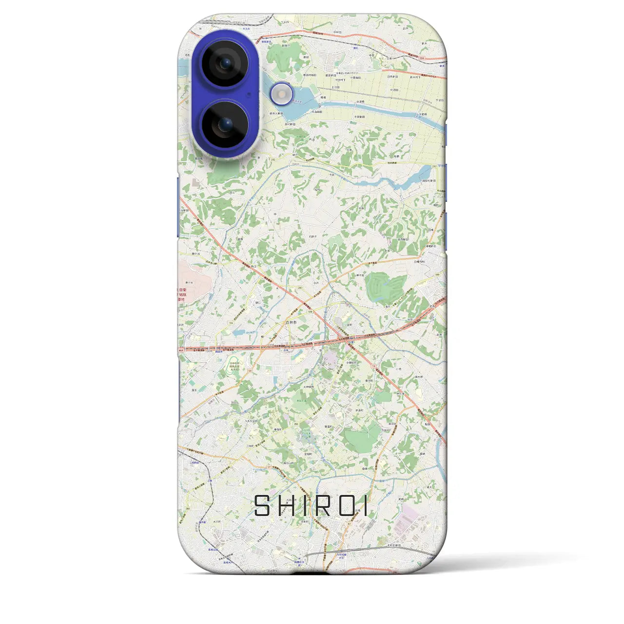 【白井（千葉県）】地図柄iPhoneケース（バックカバータイプ）ナチュラル・iPhone 16 Pro Max 用