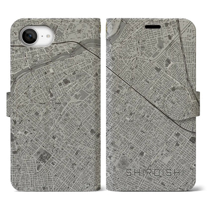 【白石（北海道）】地図柄iPhoneケース（手帳タイプ）