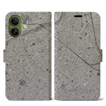 【白石（北海道）】地図柄iPhoneケース（手帳タイプ）