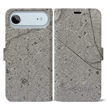 【白石（北海道）】地図柄iPhoneケース（手帳タイプ）