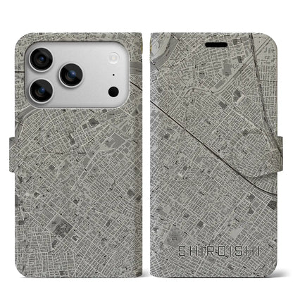 【白石（北海道）】地図柄iPhoneケース（手帳タイプ）