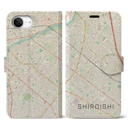 【白石（北海道）】地図柄iPhoneケース（手帳タイプ）